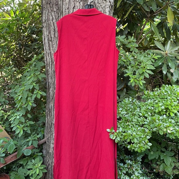 Sag Harbor Red Long Sleeveless V-Neck Dress Collar Plus 14 - Picture 9 of 14